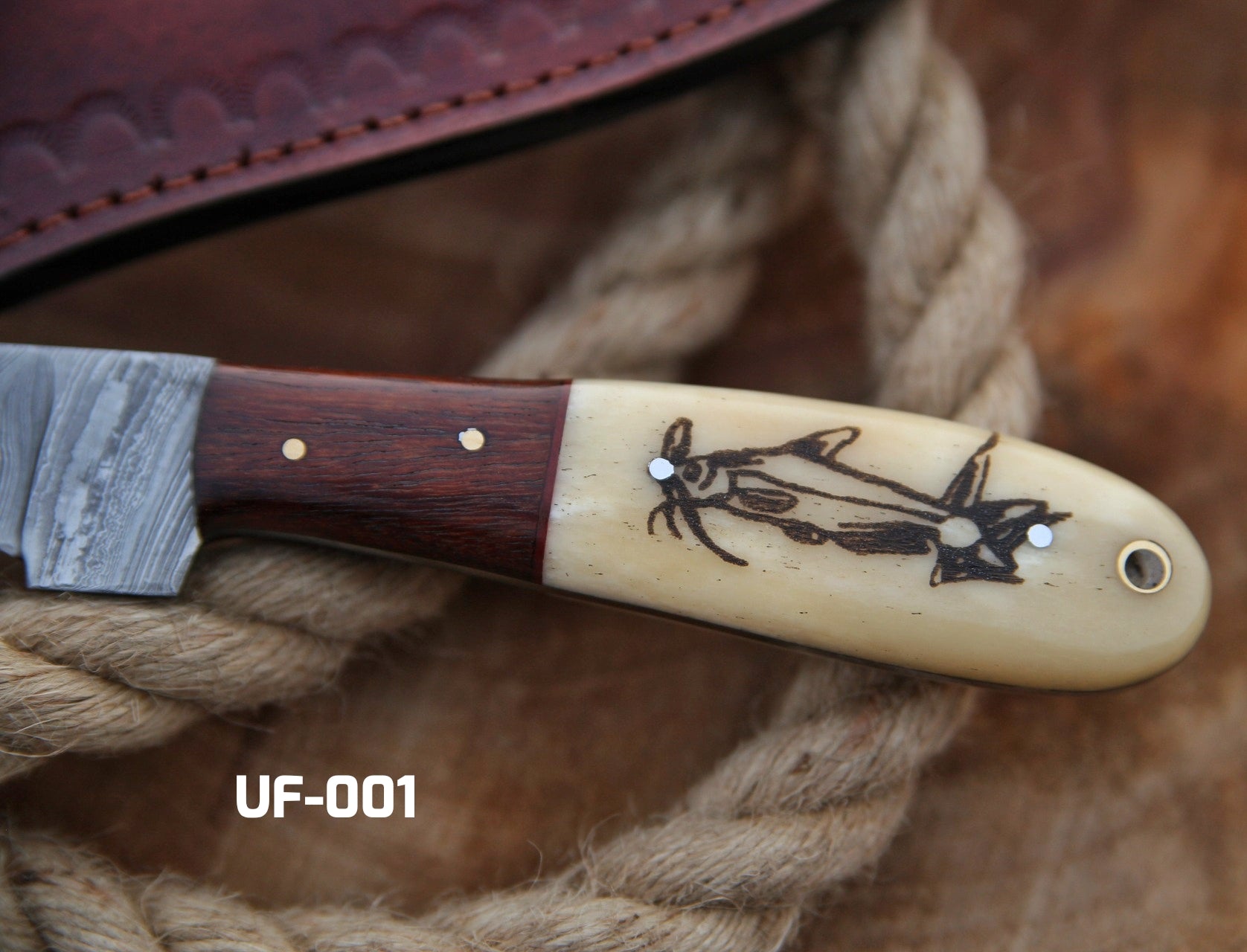 Fish On Camel By SacredBlade | Fishing Fillet Knife Damascus Steel