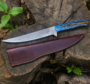 PINECONE SacredBlade | Fishing Fillet Knife | Damascus Steel & Natural Pinecone