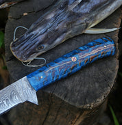 PINECONE SacredBlade | Fishing Fillet Knife | Damascus Steel & Natural Pinecone
