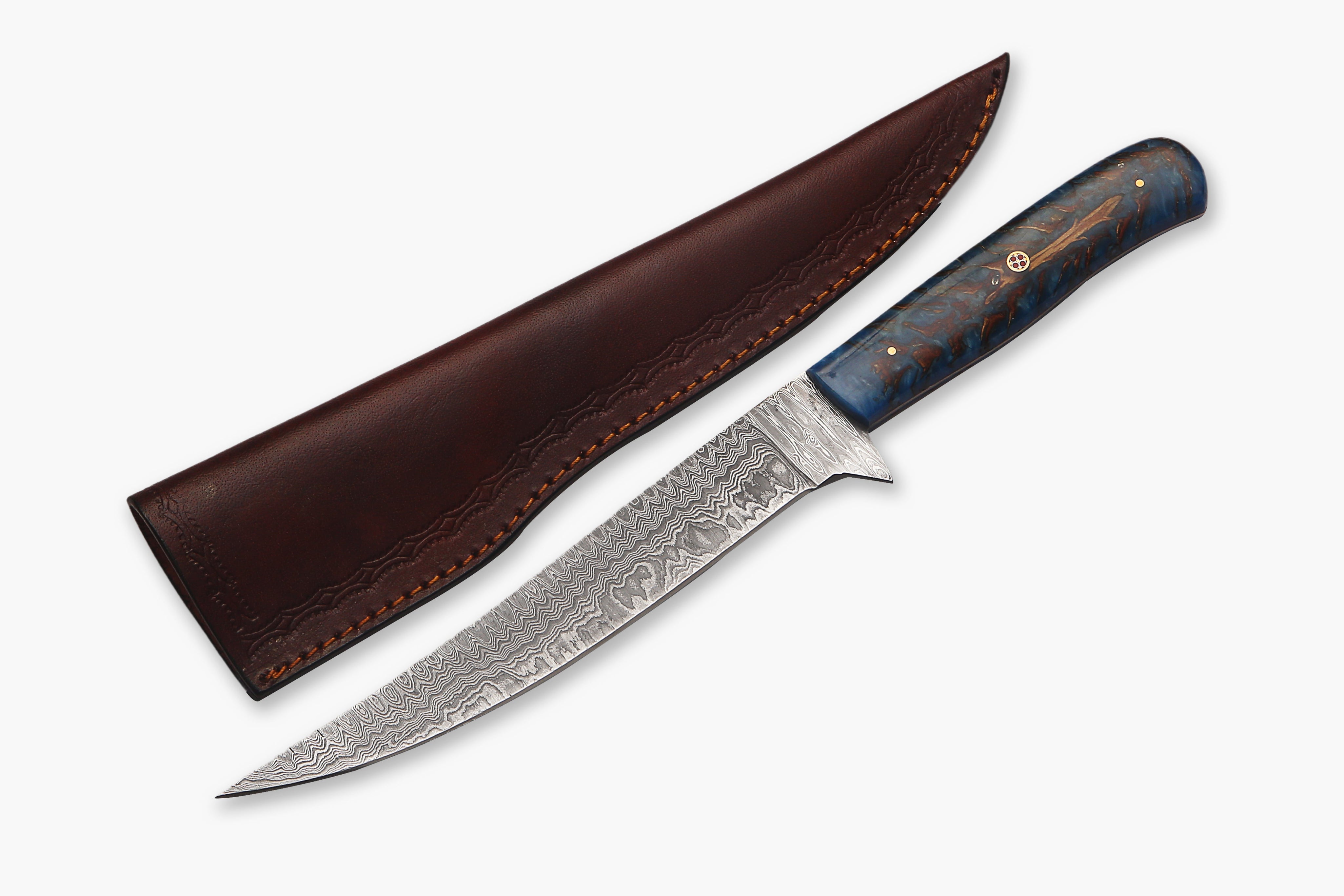 PINECONE SacredBlade | Fishing Fillet Knife | Damascus Steel & Natural Pinecone