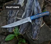 🌲Pinecone Fishing Fillet Knife Hand-Forged From Damascus Steel by SacredBlade