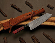 🌹Red Rosewood - Damascus Japanese Bunka Chef Knife [CHEF'S DREAM]