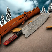 🌹Red Rosewood - Damascus Japanese Bunka Chef Knife [CHEF'S DREAM]
