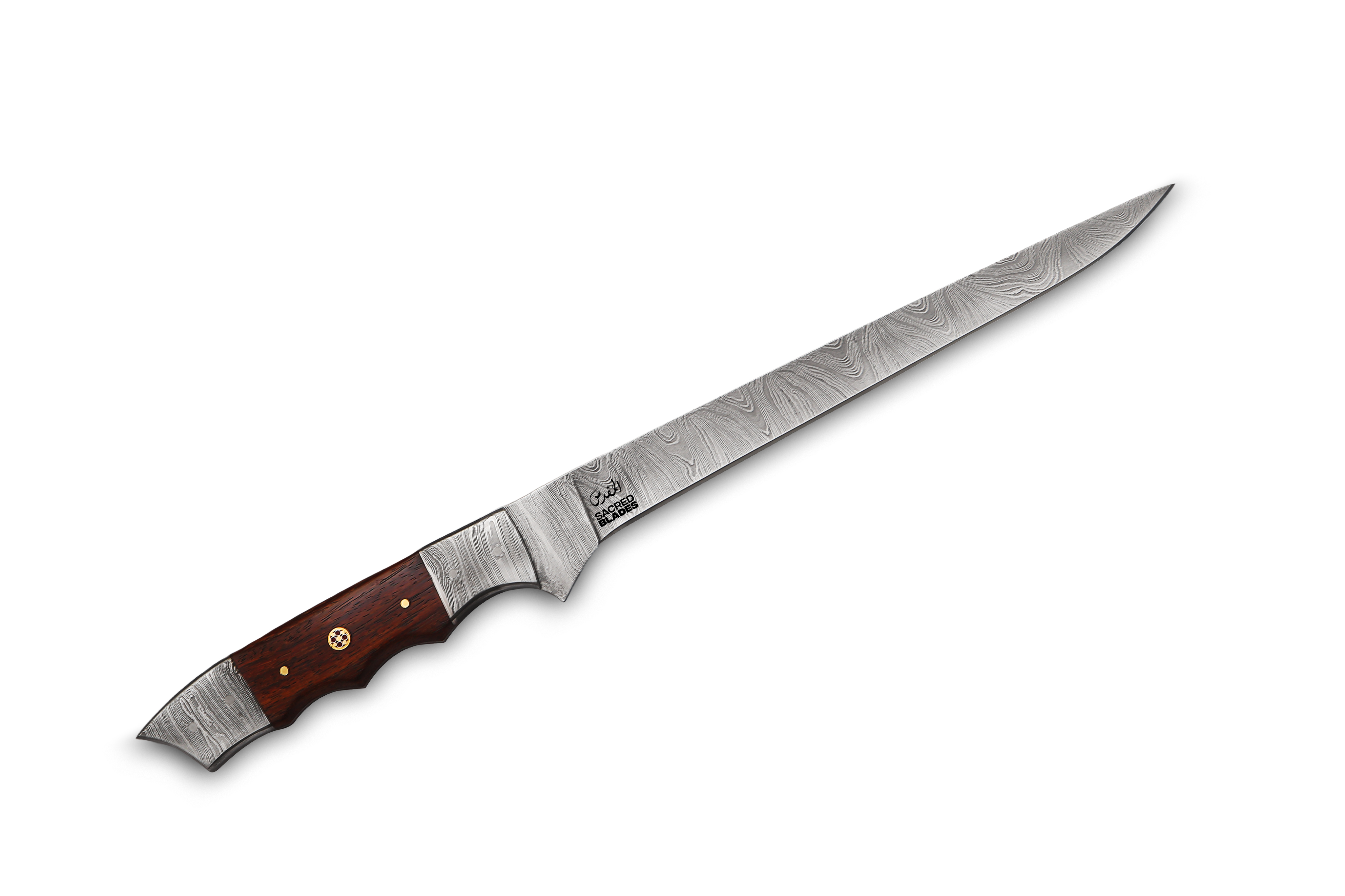 Rosewood Steel SacredBlade | Damascus Steel & Rosewood | For Fishing & Filleting