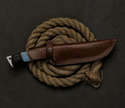 WHITE WOLF Winter Edition - Gut-Hook Survival and Hunting Damascus Knife