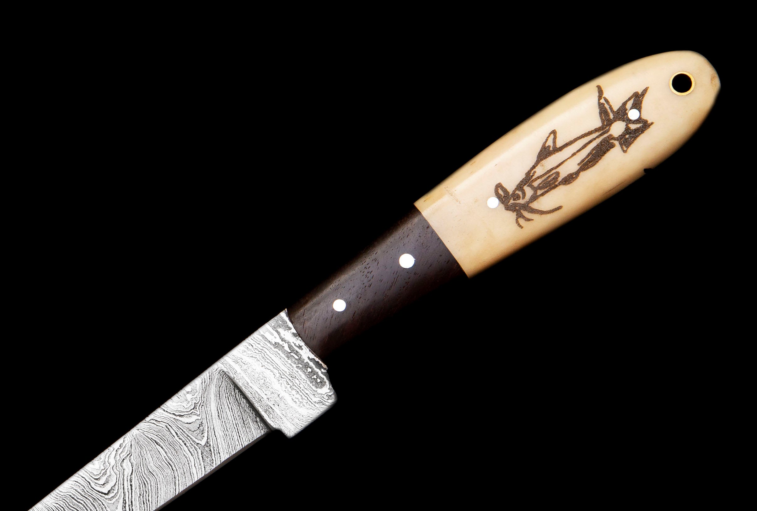 Fish On Camel By SacredBlade | Fishing Fillet Knife Damascus Steel