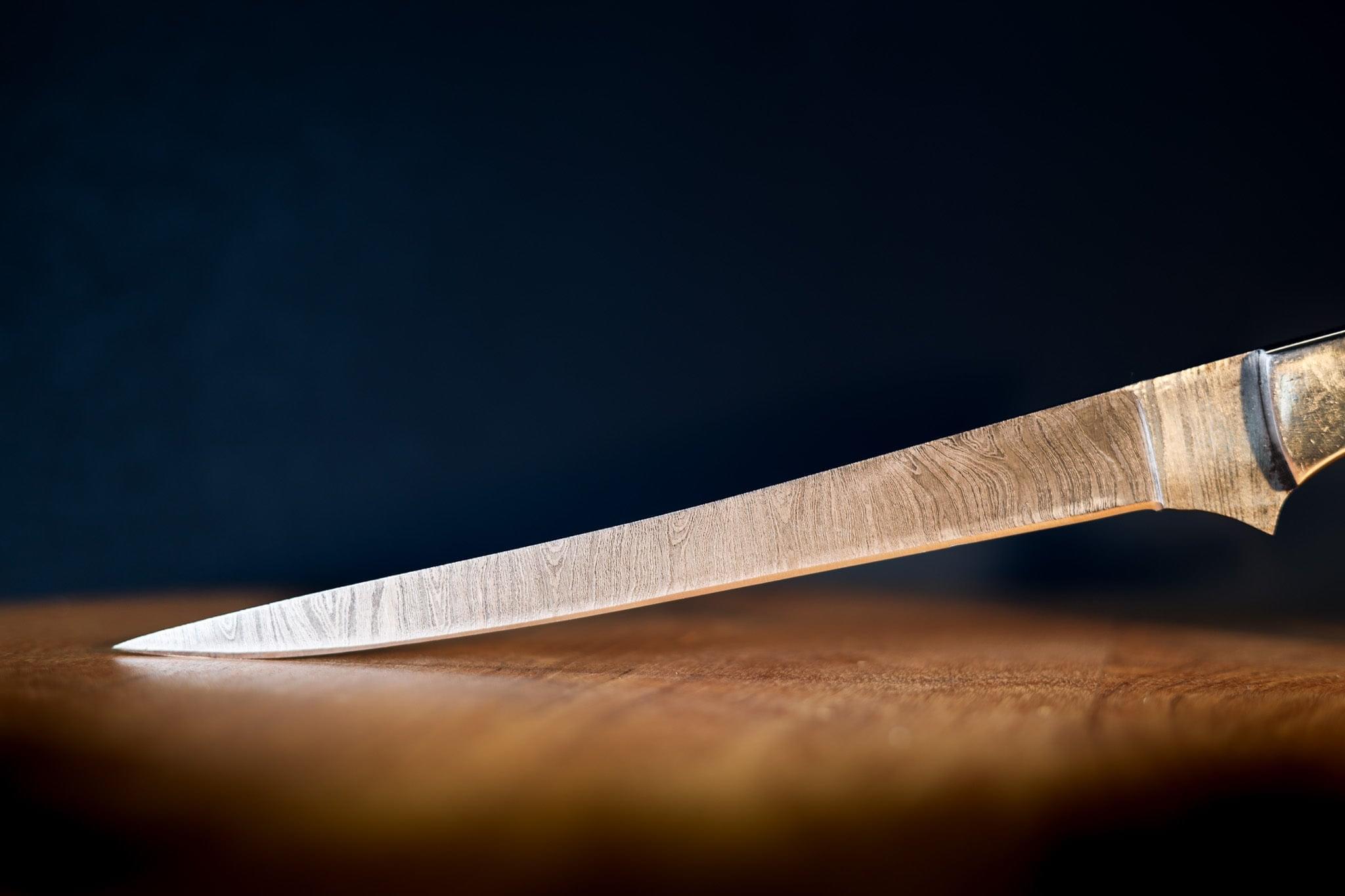 DUNE2 SacredBlade | Fishing Fillet Knife | Damascus Steel & Camel Bone