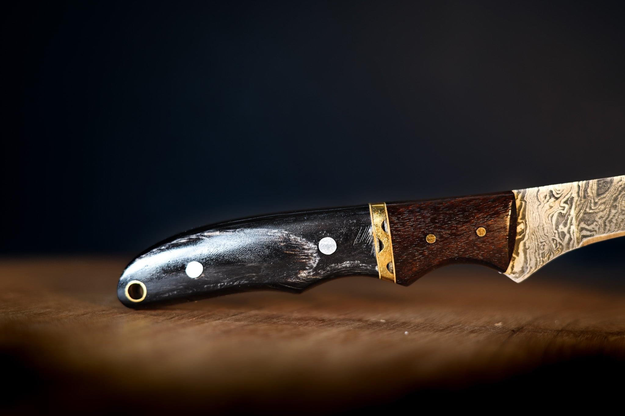 BUFFALO WILD SacredBlade | Fishing Fillet Knife | Damascus Steel & Buffalo Horn