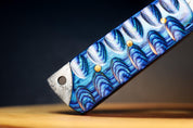 Blue Pakkawood SacredBlade | Damascus Steel & Pakkawood | For Hunting & Survival